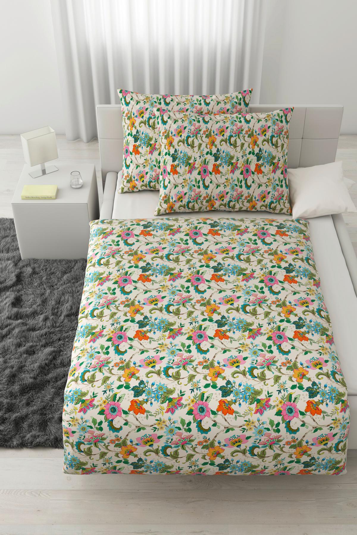 Povlečení Kamia XXL, 2x70/90 200/220cm - růžová/tyrkysová, Romantický / Rustikální, textil (200/220cm) - Mömax