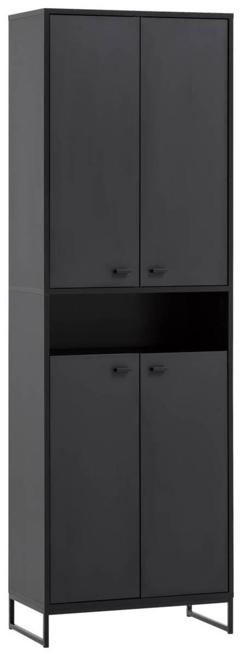 Schuhschrank Janne Schwarz B: 60,2 cm - Schwarz/Grün, LIFESTYLE, Holzwerkstoff (60,2/185,5/33,1cm) - MID.YOU