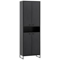 Schuhschrank Janne Schwarz B: 60,2 cm - Schwarz/Grün, LIFESTYLE, Holzwerkstoff (60,2/185,5/33,1cm) - MID.YOU