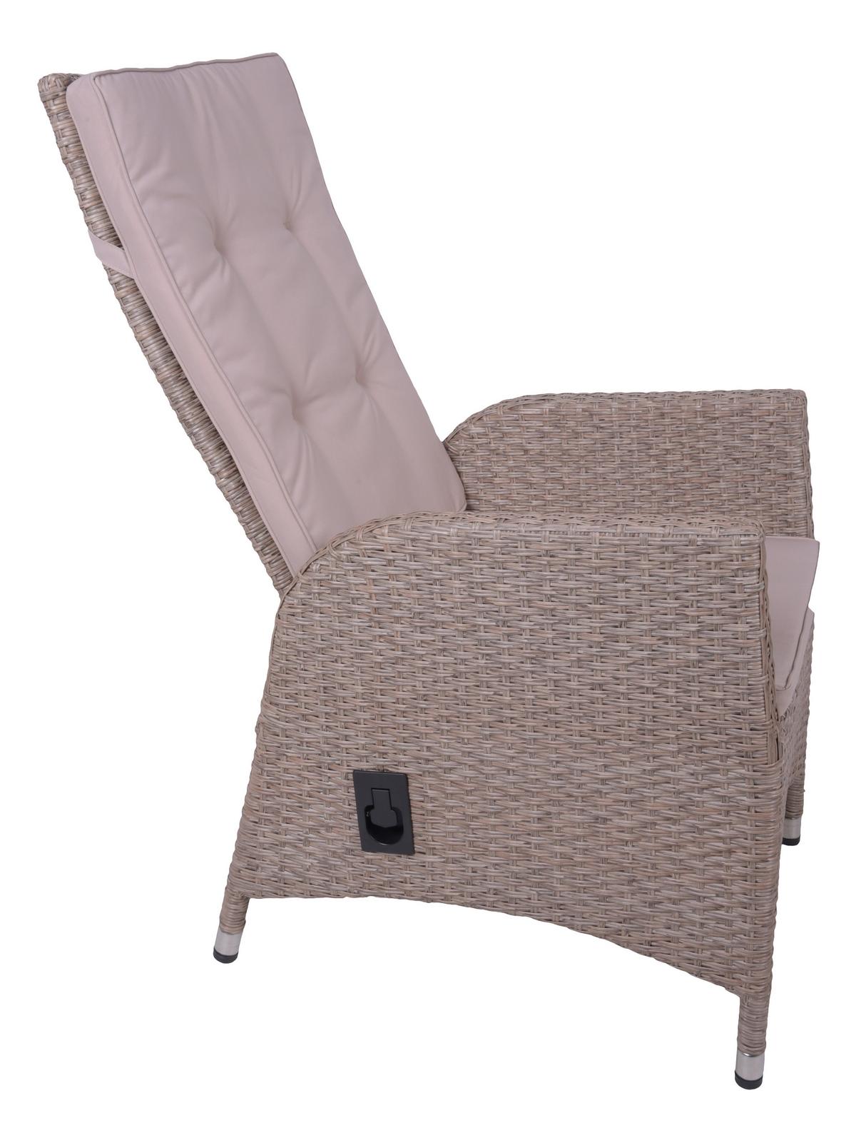 Gartenstuhl-Set Uv-Beständig Braga, Kunststoffgeflecht - Creme/Braun, Basics, Kunststoff/Textil (68/109/60cm) - Gardenson