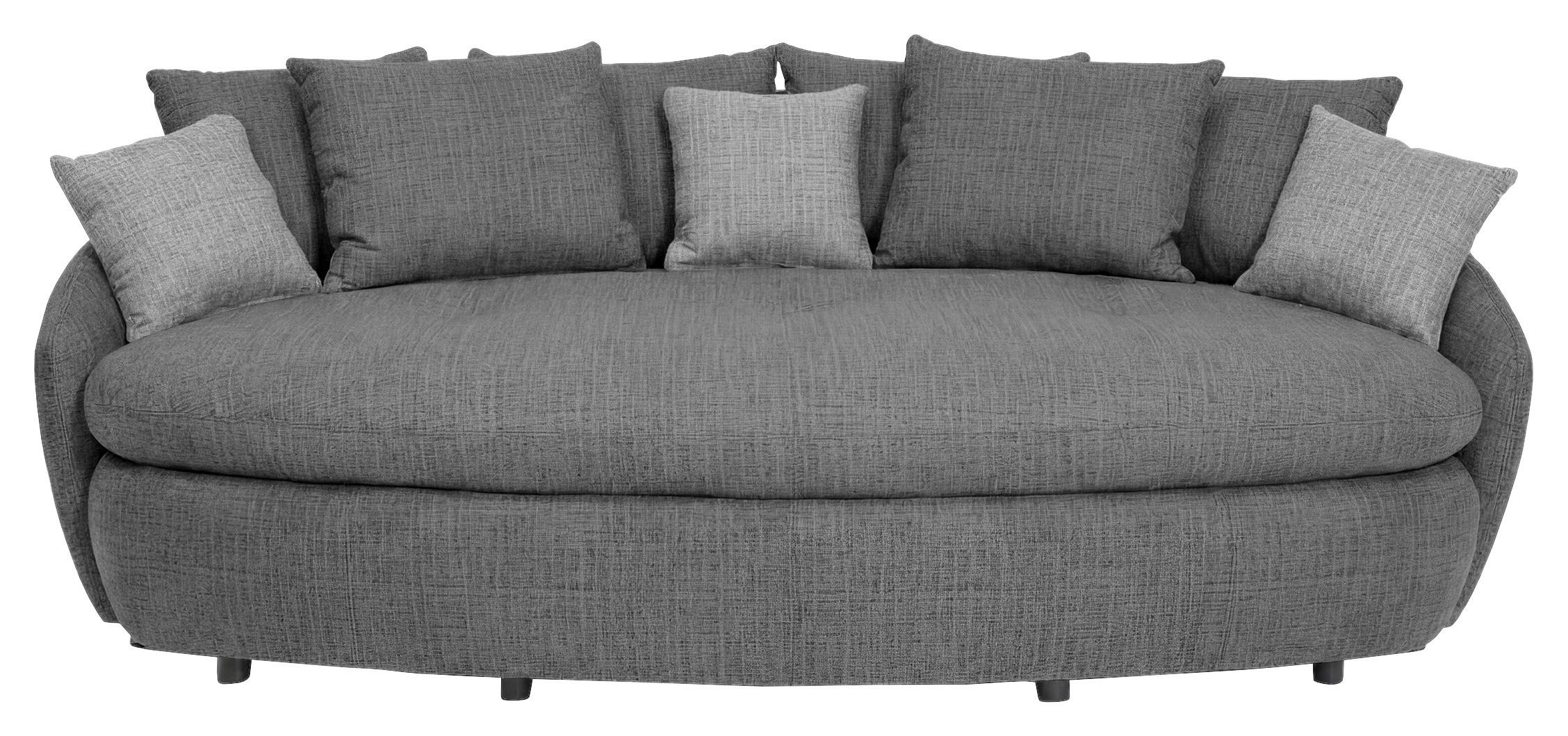 Megasofa Aruba 2 mit Kissen B: 238cm,grau Chenille - Hellgrau/Schwarz, Trend, Textil (238/80/140cm) - Luca Bessoni