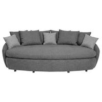 Megasofa Aruba 2 mit Kissen B: 238cm,grau Chenille - Hellgrau/Schwarz, Trend, Textil (238/80/140cm) - Luca Bessoni