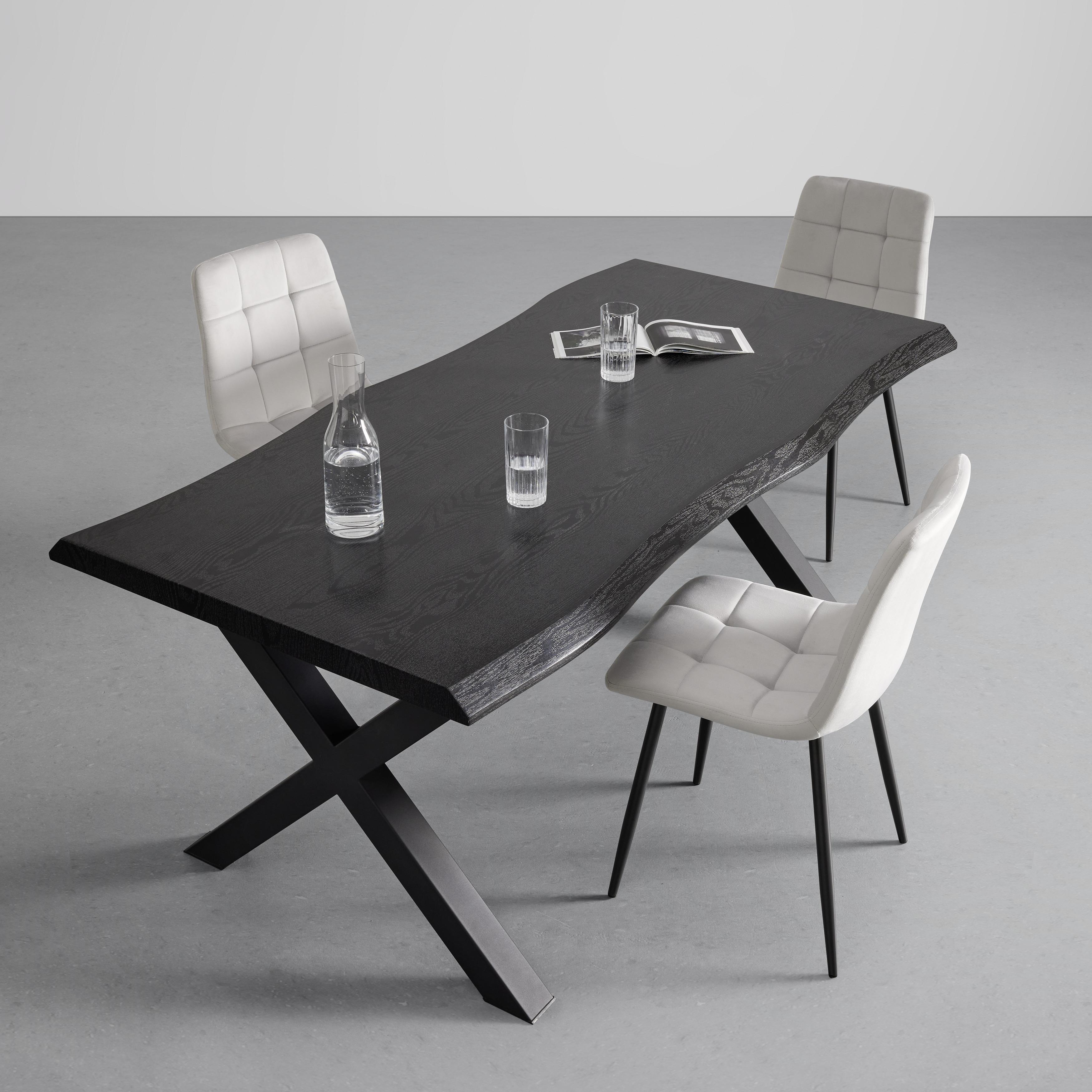 Jedálenský stôl RICO 180x90 cm - čierna, Modern, kov (180/76/90cm) - Bessagi Home