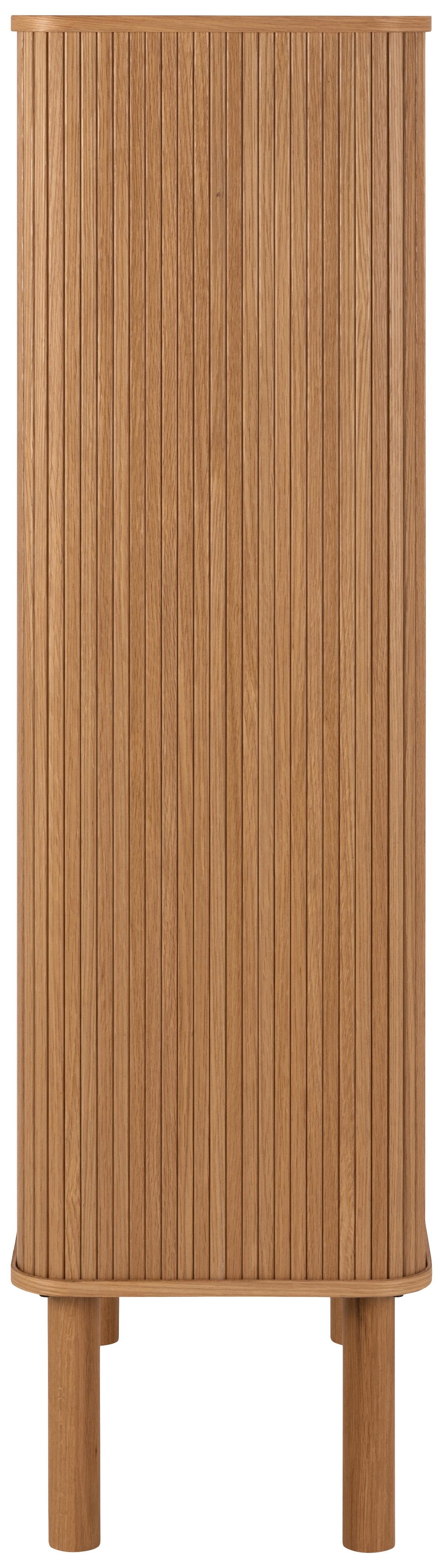 Vysoká komoda LANGLEY - farba duba, Trend, kompozitné drevo (80/145/40cm)
