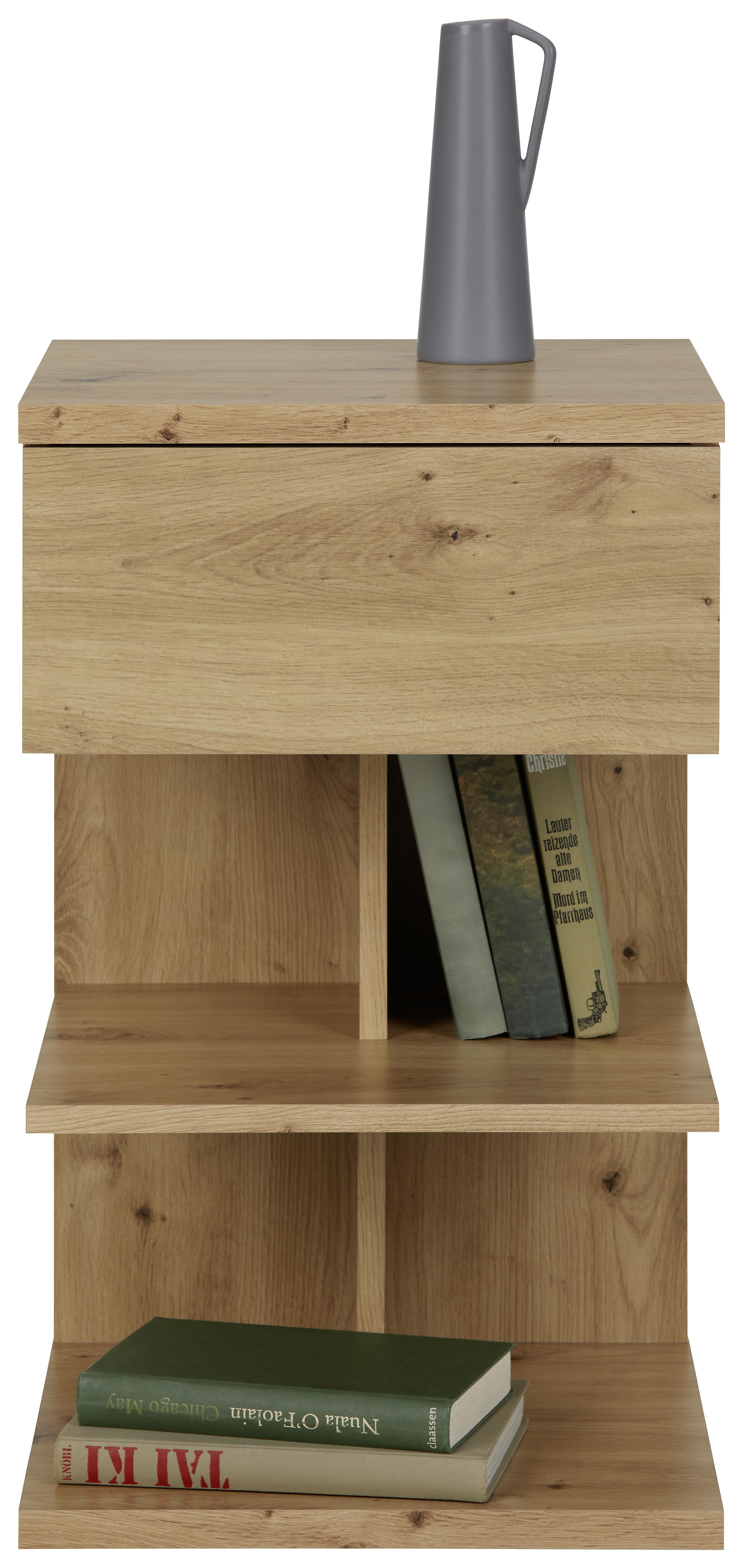 Nočný Stolík Sun - farby duba, Moderný, kompozitné drevo (39/65/39cm) - Modern Living