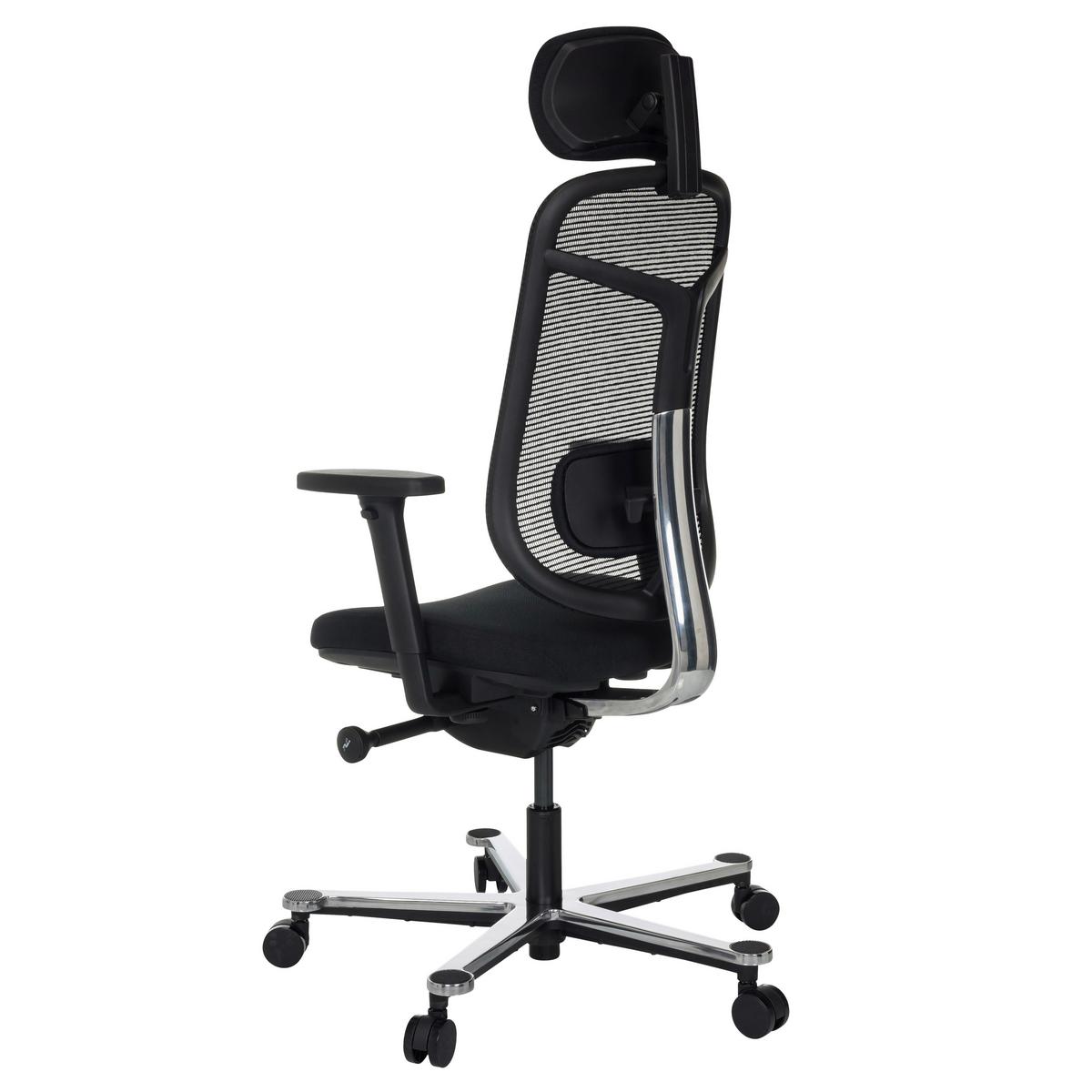 Drehstuhl Bicolore High Schwarz B: 66 cm - Silberfarben/Schwarz, MODERN, Kunststoff/Textil (66/118 - 136/60cm) - MID.YOU