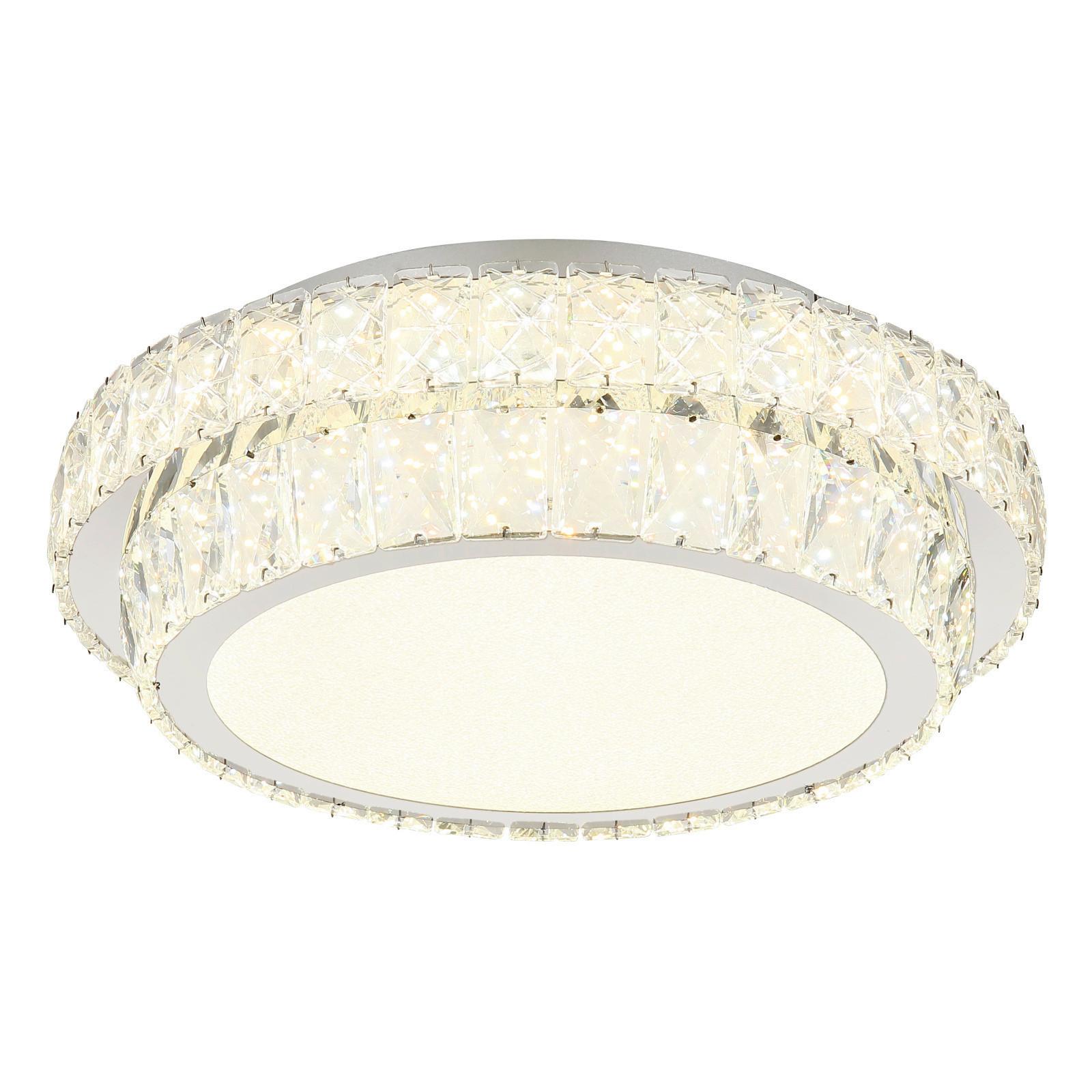 LED-Deckenleuchte 68157-38 - Klar/Chromfarben, KONVENTIONELL, Glas/Kunststoff (40/15.5cm) - Globo