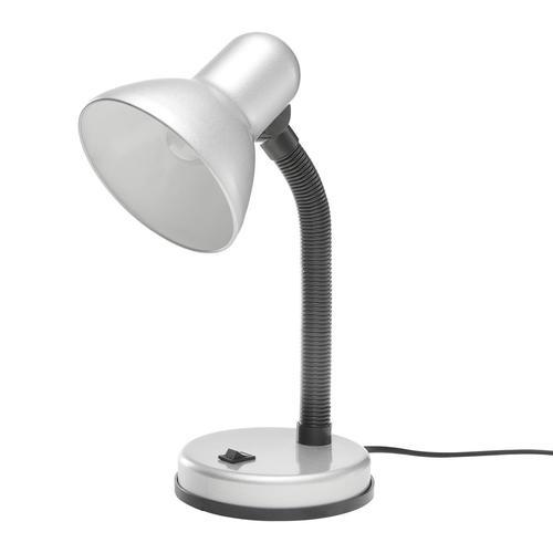 Lampa na písací stôl Leona max. 40 Watt cenový trhák - biela/strieborná, kov/plast (14,5/14,5/37,8cm) - Modern Living