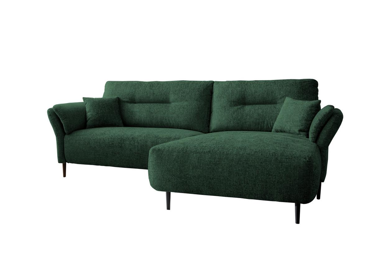 Ecksofa Piatelli Waldgrün S: 269x172 Cm - Waldgrün/Schwarz, MODERN, Textil (269/172cm) - MID.YOU