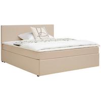 Boxbett Mit Topper 180x200 Cm Carolina Sandfarben - Sandfarben/Schwarz, Basics, Holz/Textil (180/200cm) - P & B