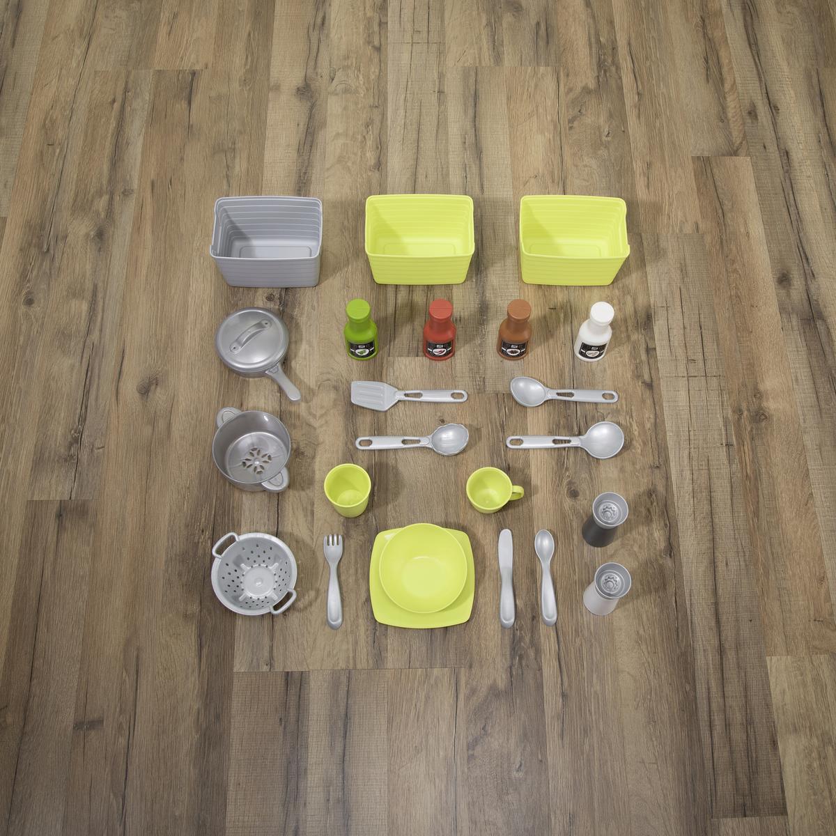 Spielküche Innenstadt Kunststoff Ab 2 Jahren + Sound - Weiß/Grau, Basics, Kunststoff (81,9/112,4/26cm) - Ambia Garden