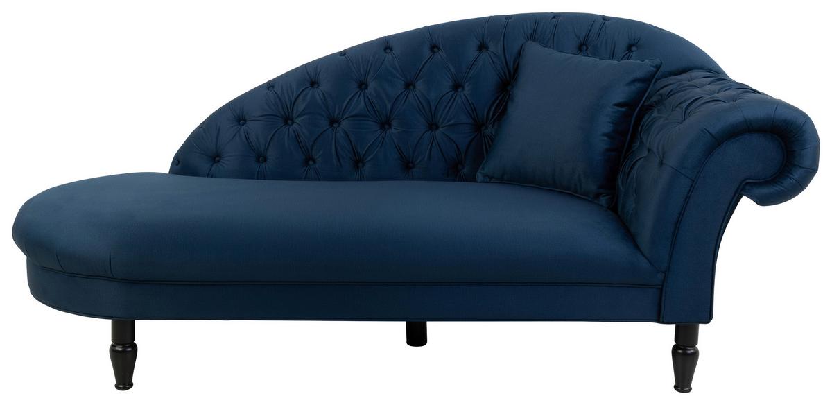 Récamiere Cupido, Dunkelblau B: 103 Cm - Schwarz/Dunkelblau, Design, Textil (103/91/216cm) - MID.YOU