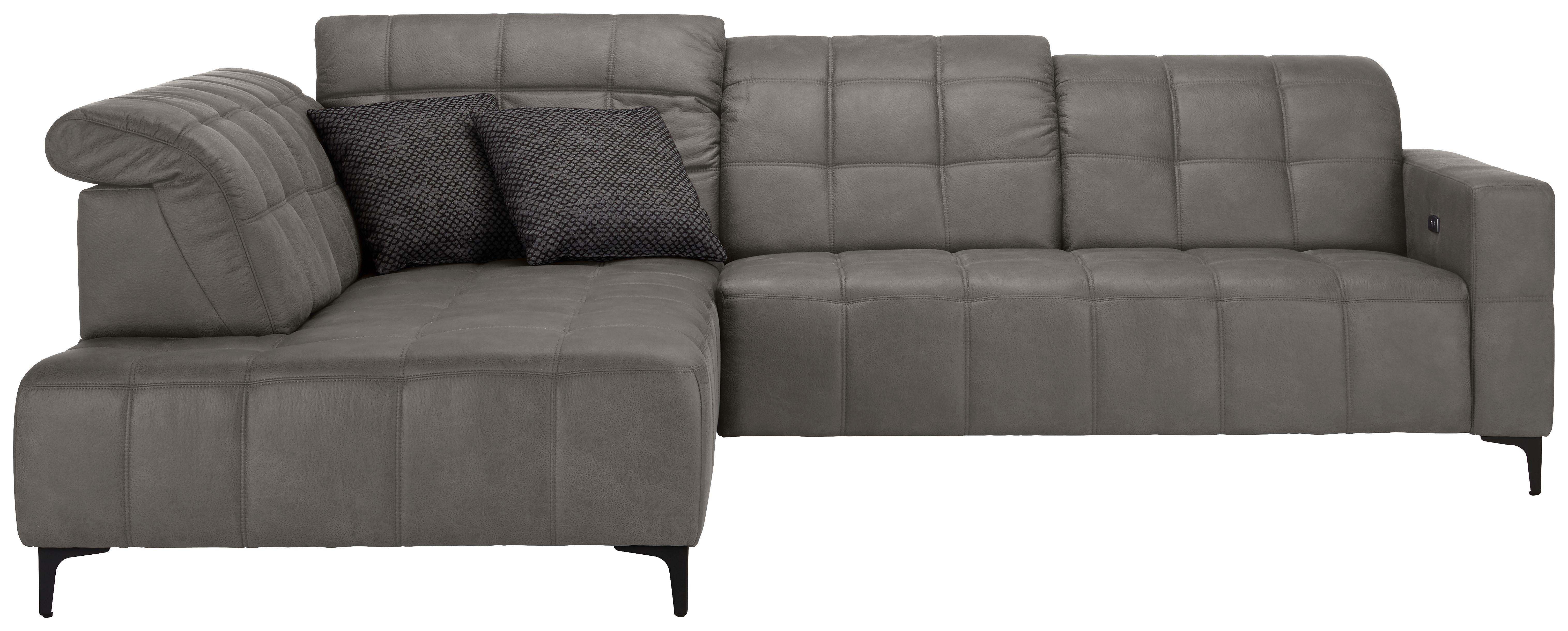 Rohová sedačka PANAMA, levá, šedobéžová - černá/šedobéžová, Konvenční, kov/textil (216/89-102/304cm) - Premium Living