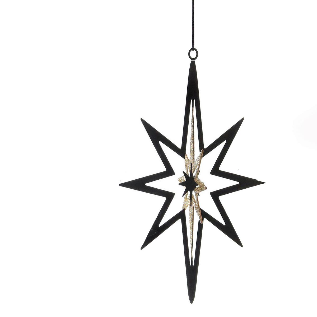 Weihnachtsdeko Stern Metall Zum Hängen - Goldfarben/Schwarz, Basics, Metall (9/5/12cm)
