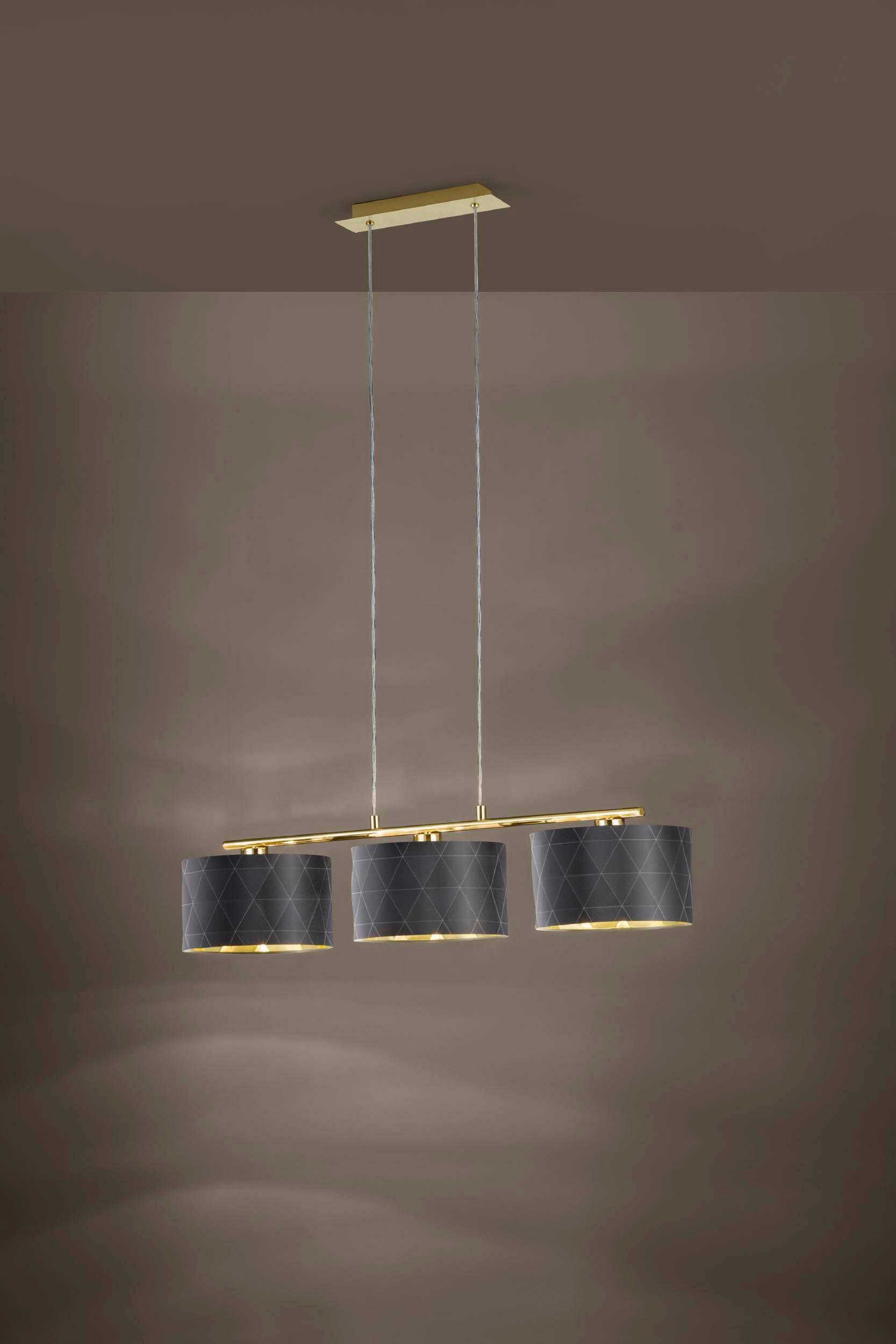 Hängeleuchte 39225* Dolorita - Messingfarben/Goldfarben, Basics, Textil/Metall (92/25/150cm) - Eglo