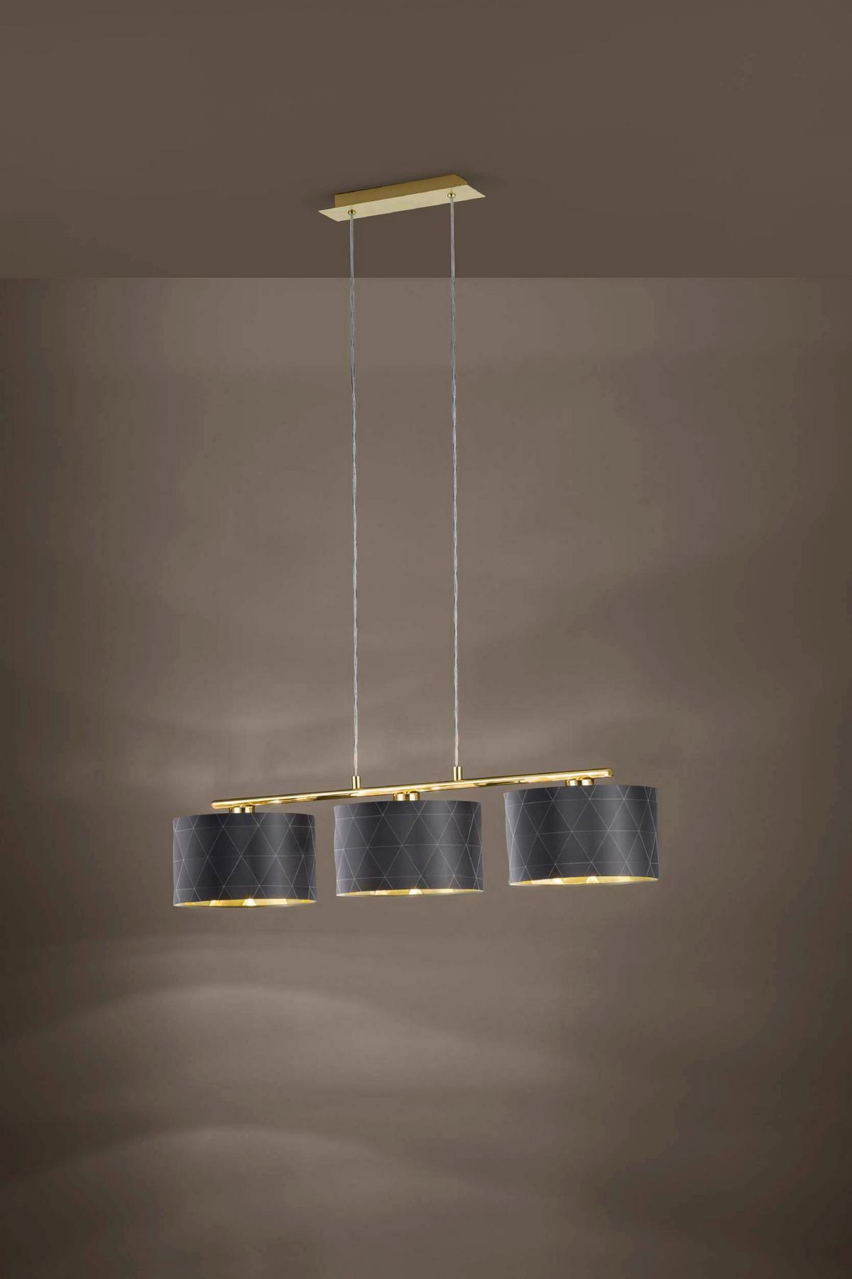 Hängeleuchte 39225* Dolorita - Messingfarben/Goldfarben, Basics, Textil/Metall (92/25/150cm) - Eglo