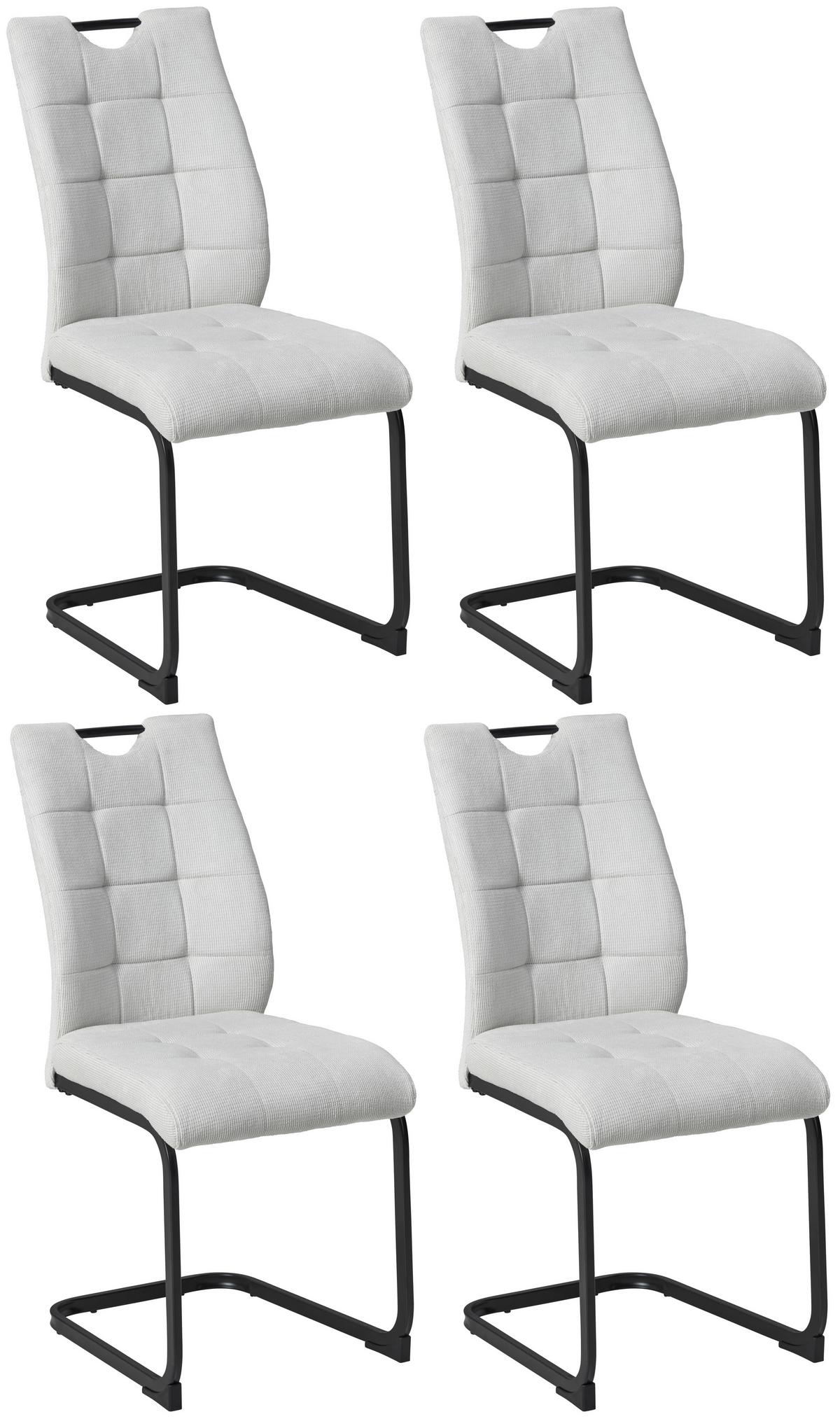 Schwingstuhl-Set Chesterfield - Beige/Schwarz, LIFESTYLE, Textil/Metall (44/96/59cm) - MID.YOU