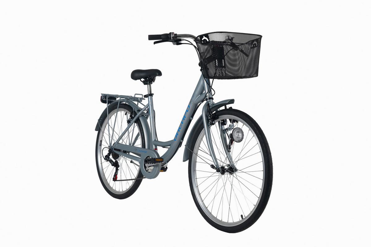 Citybike 26'' mit Korb DaCapo Cantaloupe grau - Grau, LIFESTYLE, Metall (25/140cm)