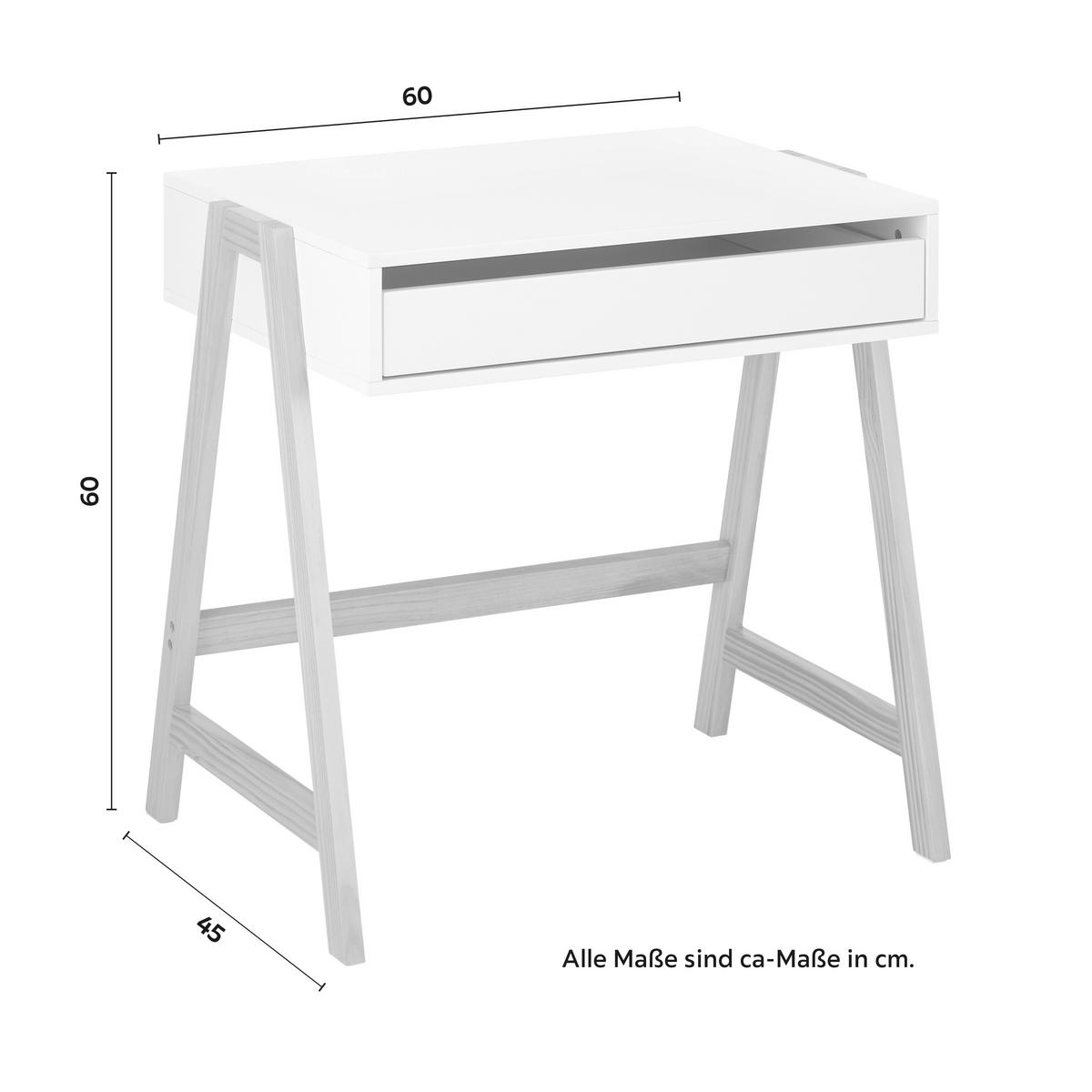 Psací stůl PINO - bílá/barvy borovice, Moderní, dřevo (60/45/60cm) - Bessagi Kids