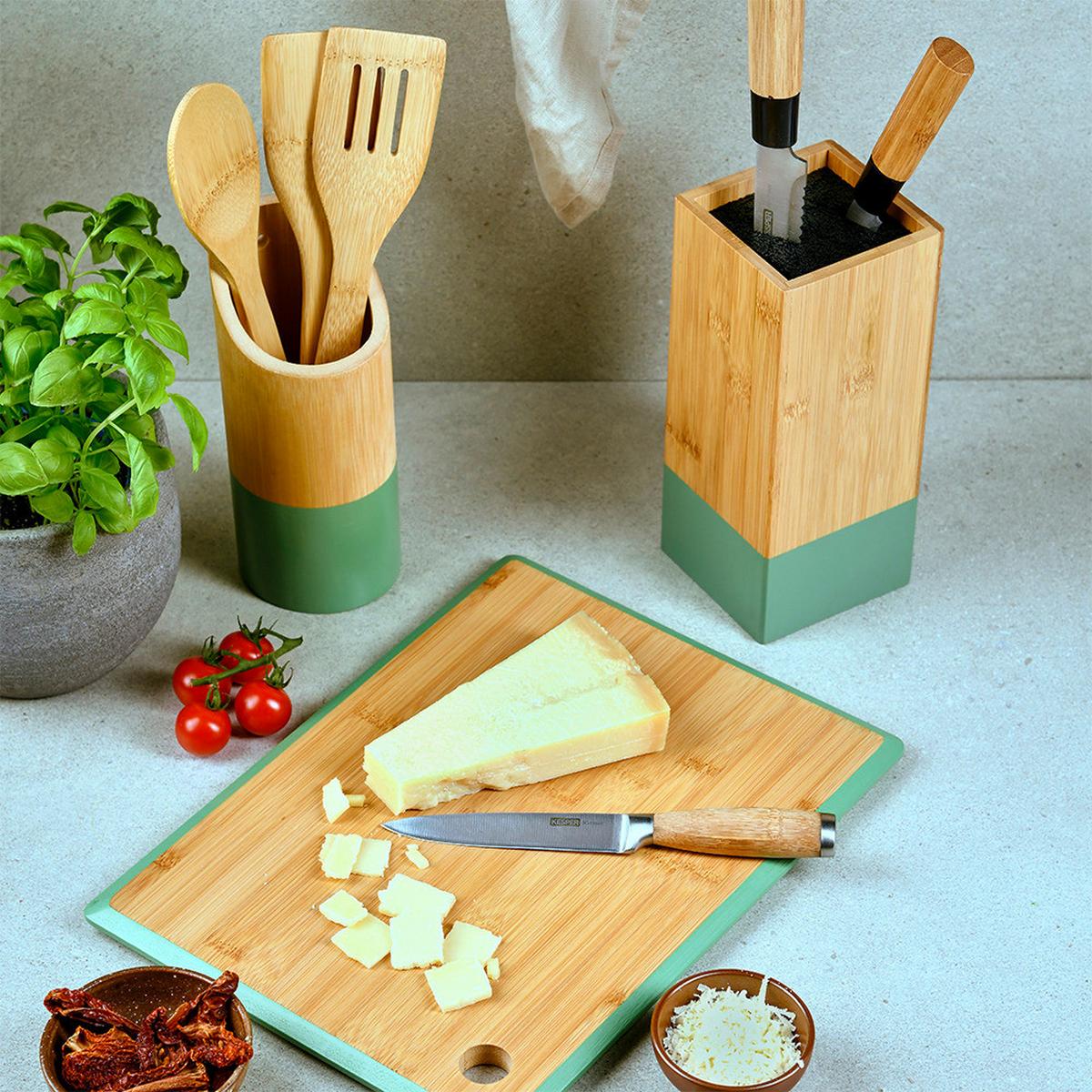 Küchenhelferset 81161 - Hellbraun/Hellgrün, Basics, Holz (9/9/30cm) - Kesper