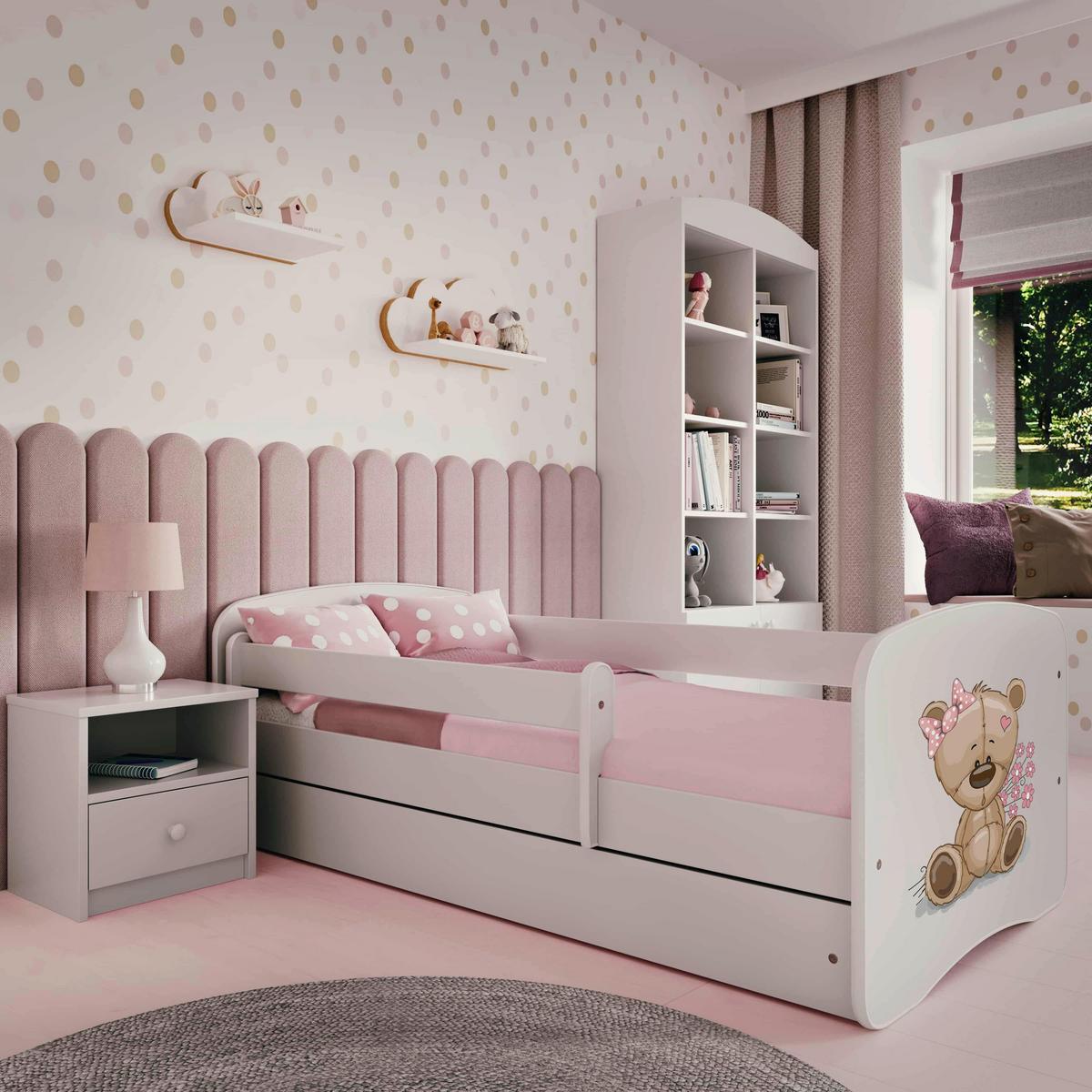 Kinder-/Juniorbett Babydreams inkl. Matratze 80x160 - Birkefarben/Weiß, MODERN, Holz/Holzwerkstoff (80/160cm) - MID.YOU