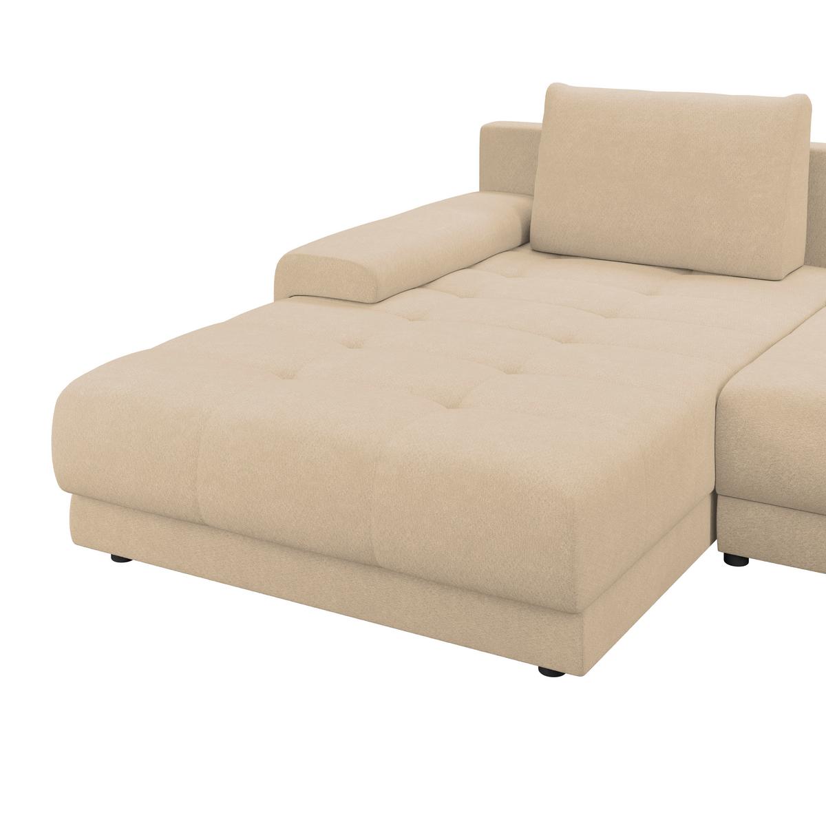 Ecksofa Adria Elfenbein, S: 213x308 cm - Elfenbein, Trend, Textil (213/308cm) - Luca Bessoni