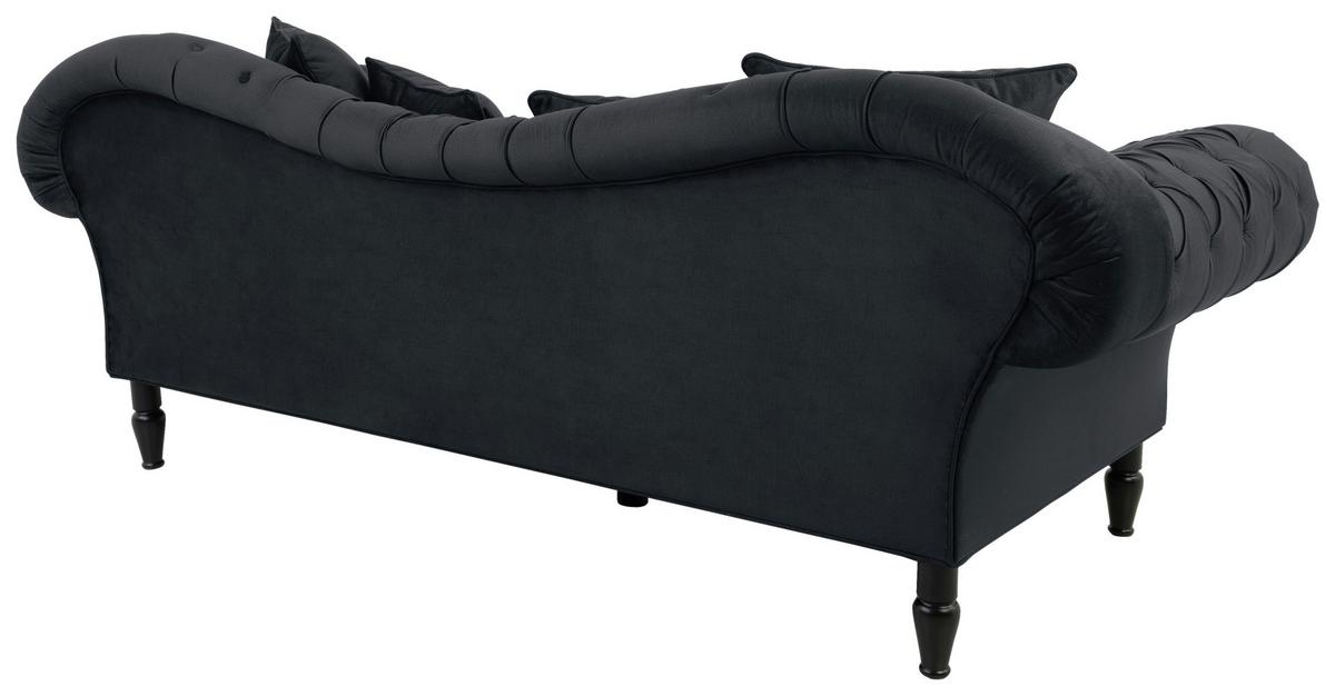 3-Sitzer-Sofa Cupido Anthrazit Samt - Anthrazit/Schwarz, Design, Textil (242/91/104cm) - MID.YOU