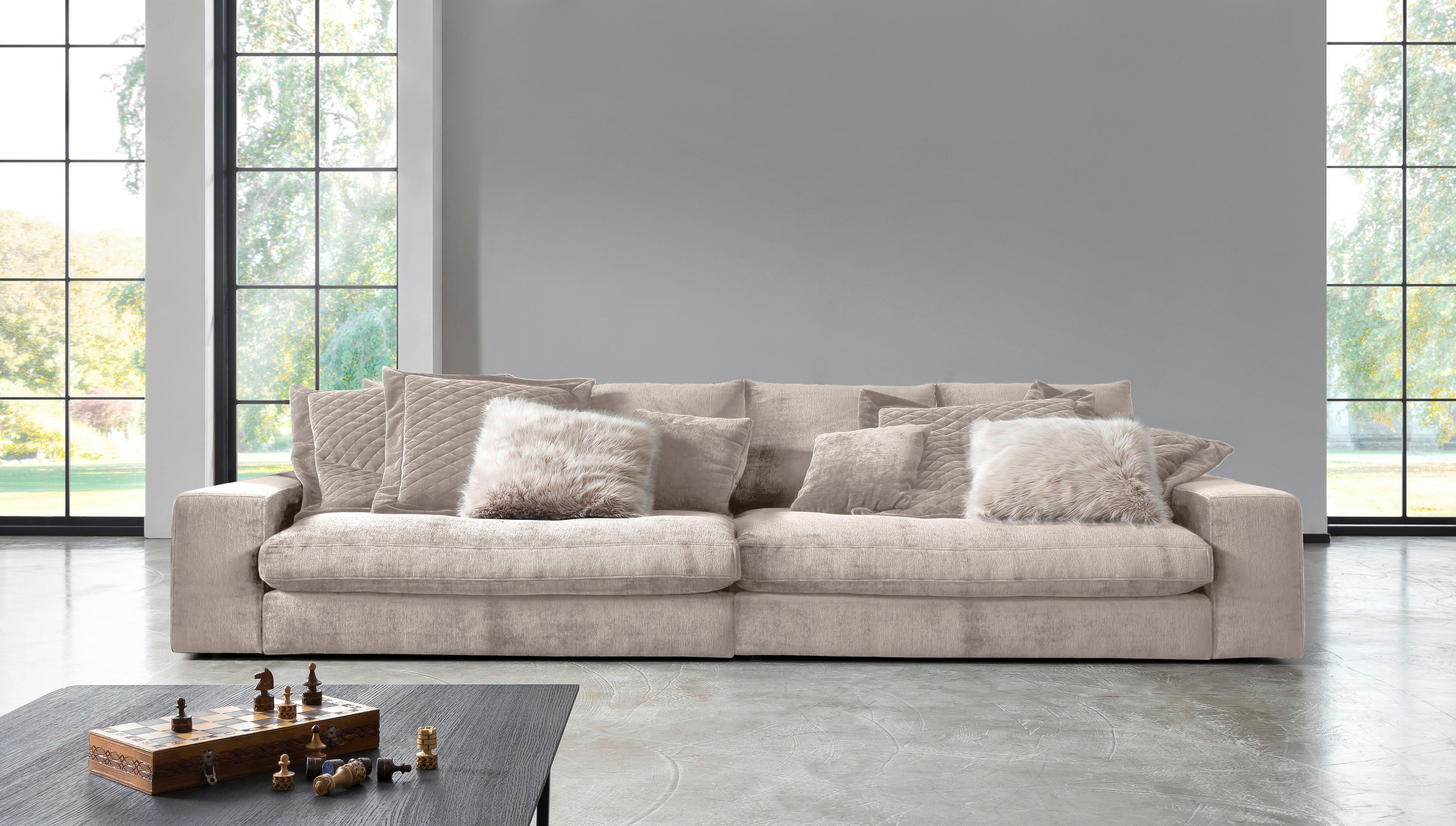 Bigsofa Be Relaxed - Creme/Schwarz, MODERN, Textil (273/67/125cm) - MID.YOU