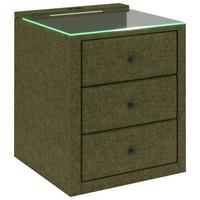 Nočný stolík UNIVERSAL zelená - zelená, Konventionell, kompozitné drevo/textil (48/68/45,5cm) - Premium Living
