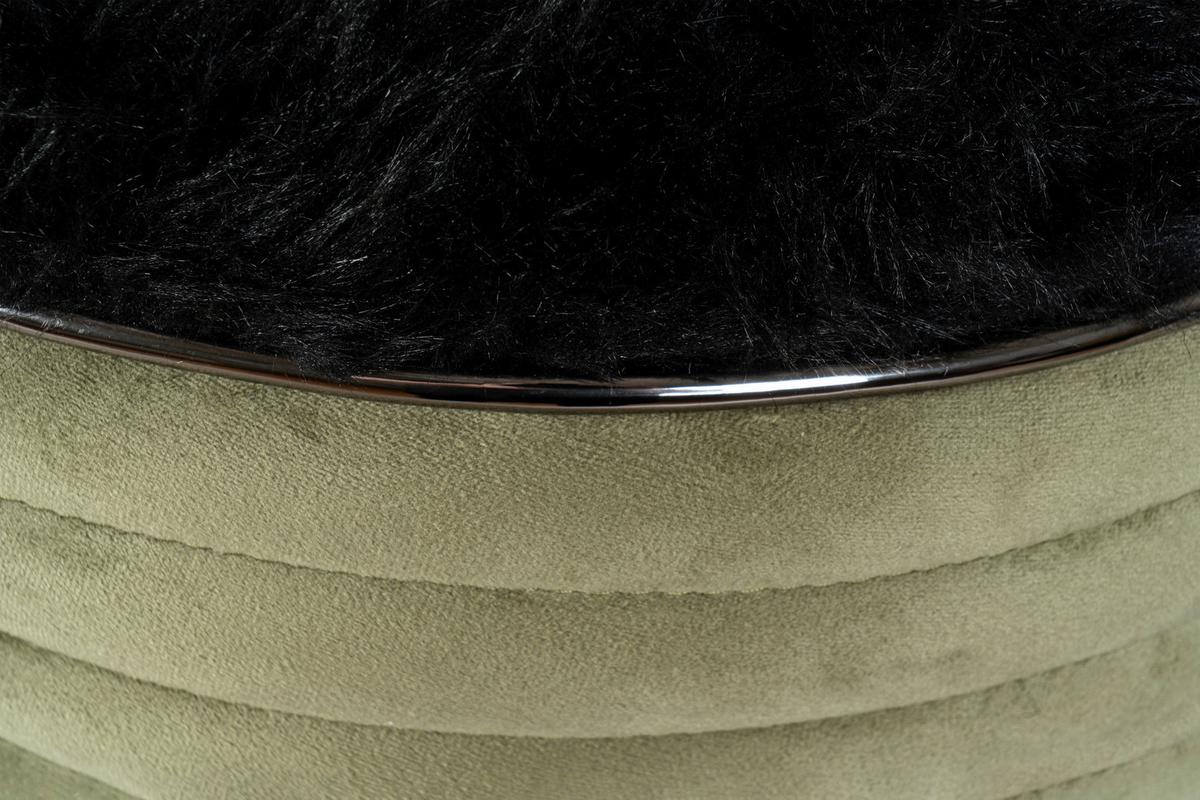 Hocker Doric 325 Grün/Schwarz D: 42 cm - Graphitfarben/Grün, Design, Textil (42/50cm) - Kayoom