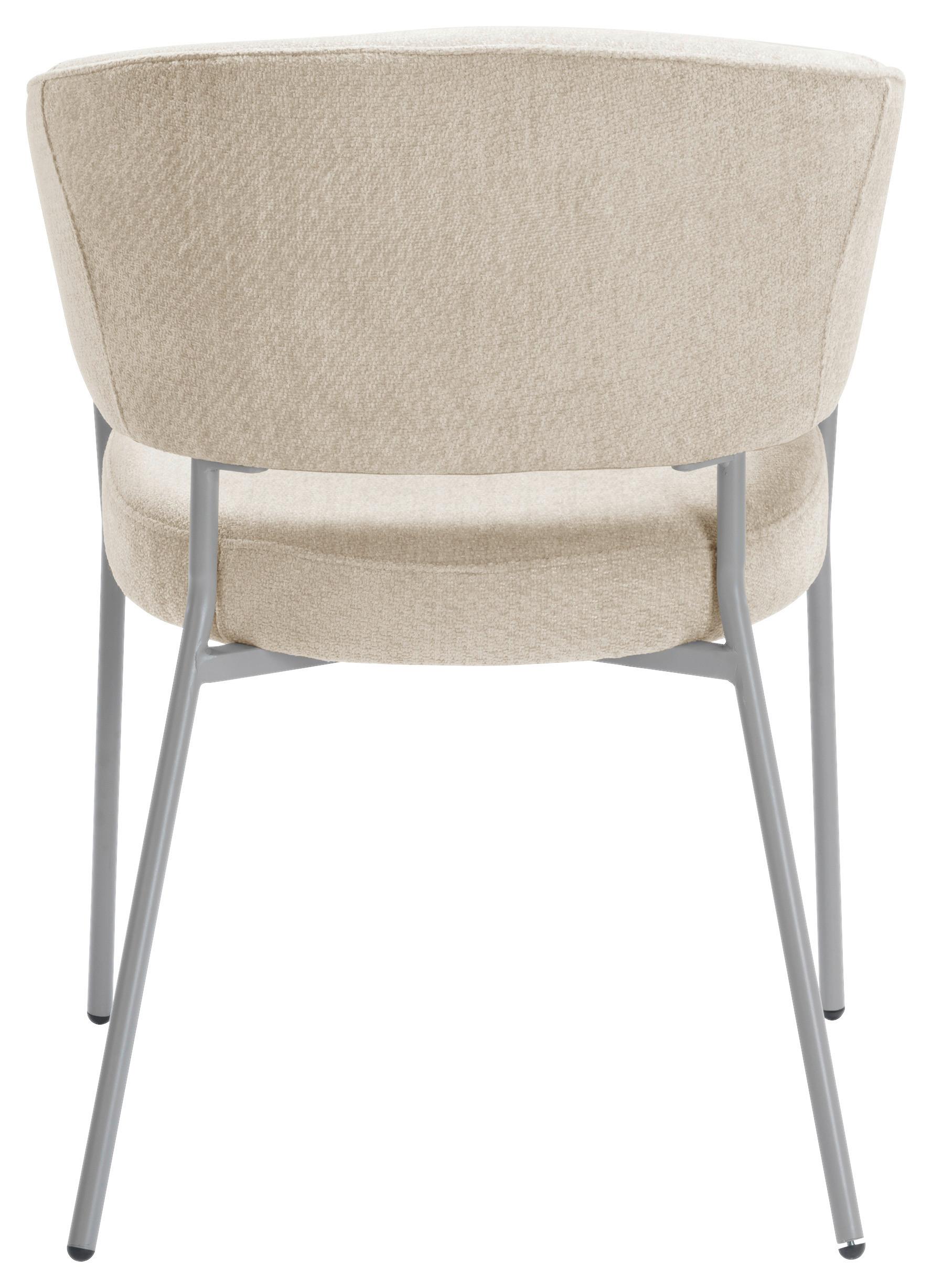 Armlehnstuhl Amira Chenille Beige, B: 60 cm - Beige, LIFESTYLE, Holz/Textil (60/81/60cm) - Livetastic