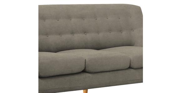 3-Sitzer-Sofa Monaco Greige, Füße Echtholz - Greige/Eichefarben, MODERN, Holz/Textil (181/82/85cm) - Luca Bessoni