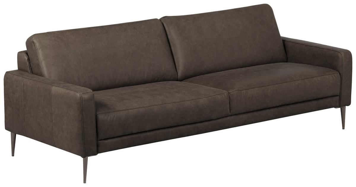 3,5-Sitzer Spring, Fango B: - Fango/Schwarzchrom, Design, Leder (207/85/92cm) - Livetastic