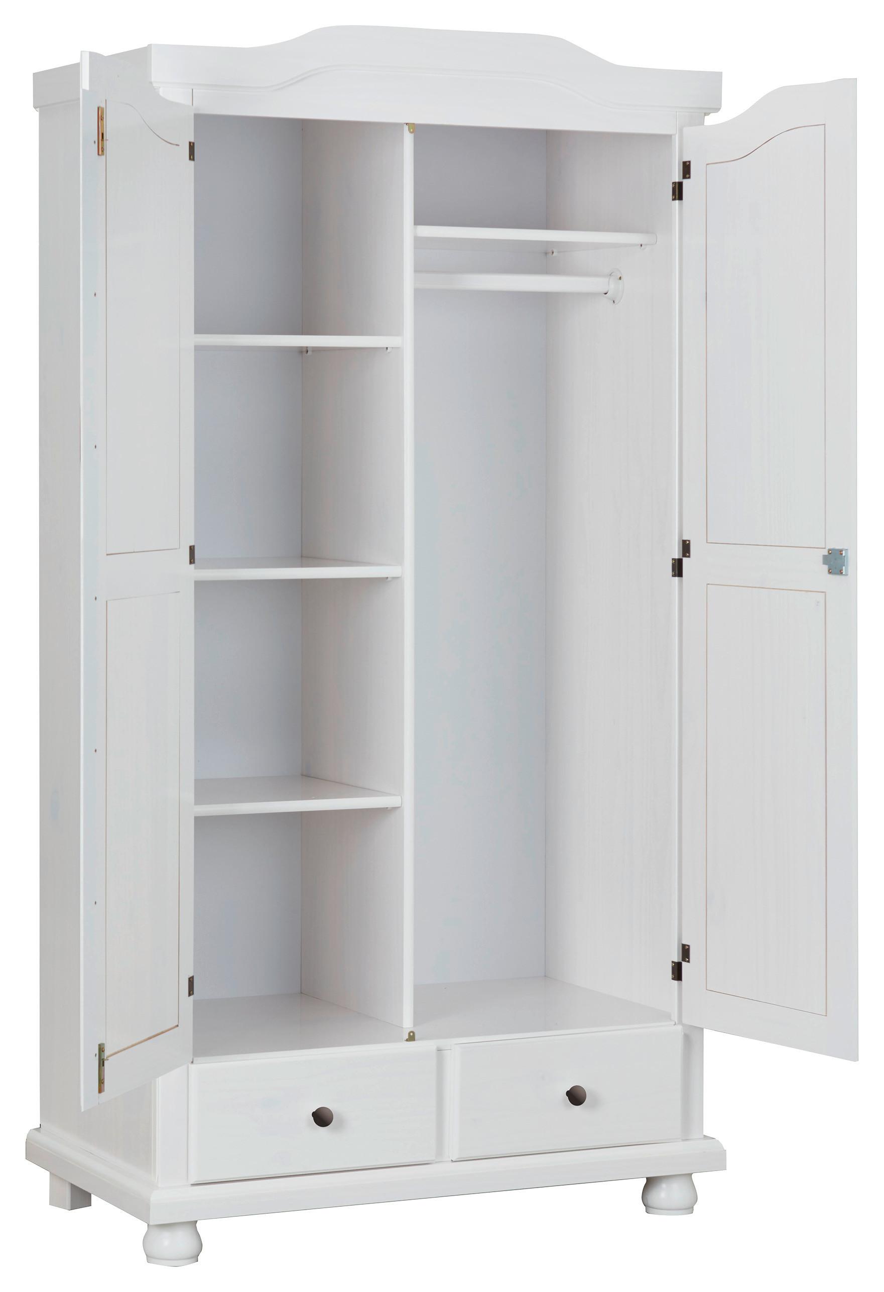 Schrank Reutte Weiß Massiv Bxh 104x198 Cm - Weiß, KONVENTIONELL, Holz (104/198/56cm) - Livetastic
