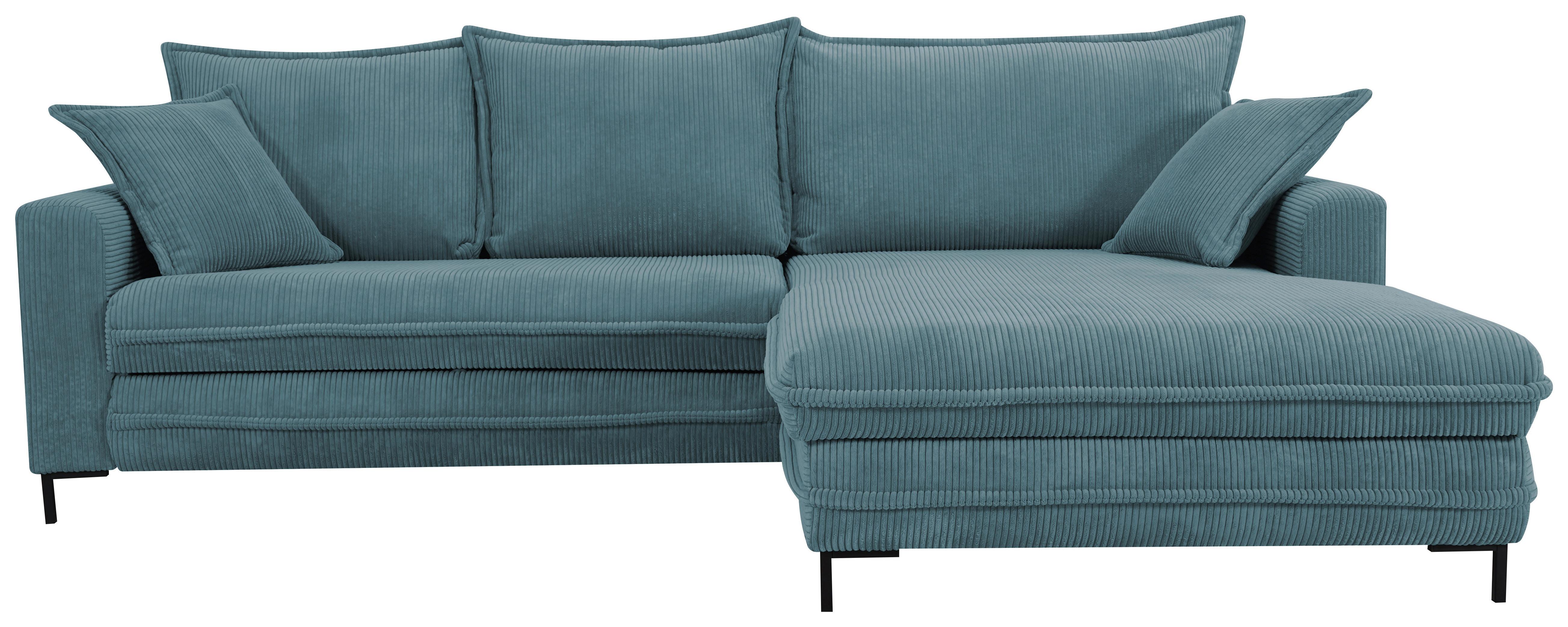 Ecksofa Armilla Blau S: 272x174 cm - Blau/Schwarz, Design, Textil (272/174cm) - MID.YOU