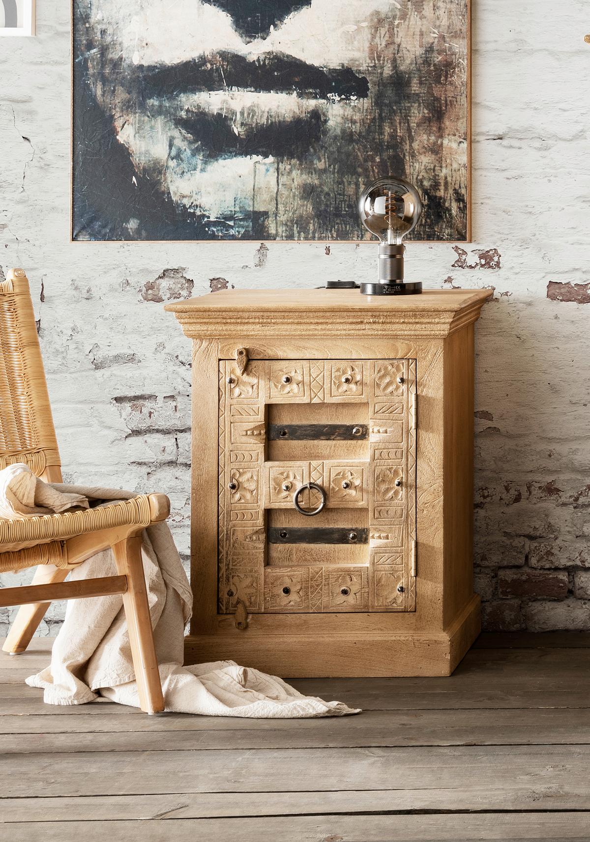 NACHTKÄSTCHEN NACHTKOMMODE - Naturfarben, Basics, Holz (55/70/45cm) - Livetastic