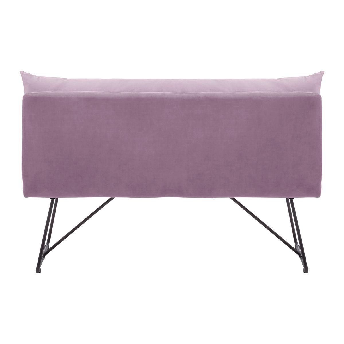 Lavica zo zamatu Bono ružová - čierna/ružová, Modern, kov/drevo (140/92/63cm) - Bessagi Home