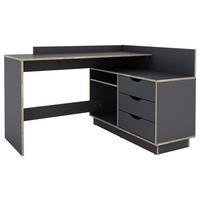 Eckschreibtisch Belfast Anthrazit B: 105 cm - Eichefarben/Anthrazit, LIFESTYLE, Holzwerkstoff (129/105/84cm) - MID.YOU