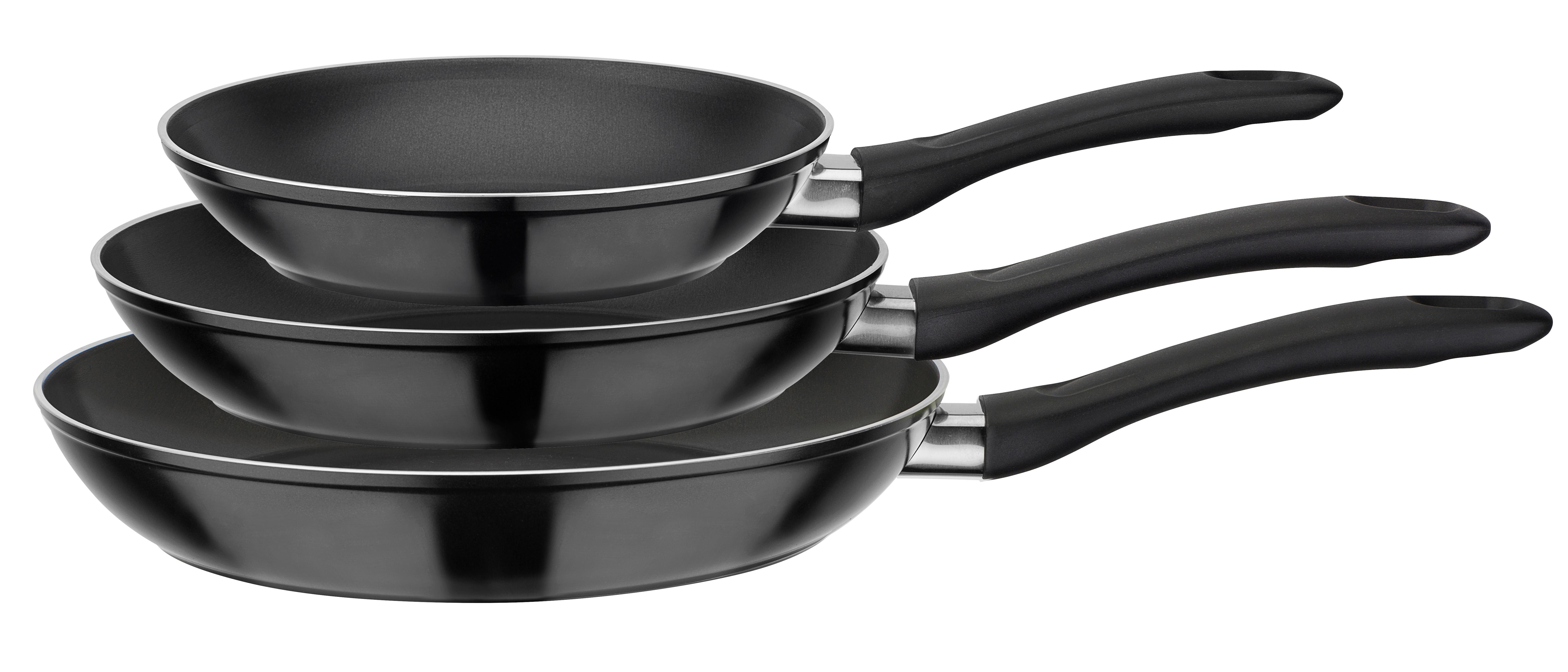 Gsw Pfannenset Nova Schwarz, 3-Teilig - Schwarz, Basics, Metall - GSW