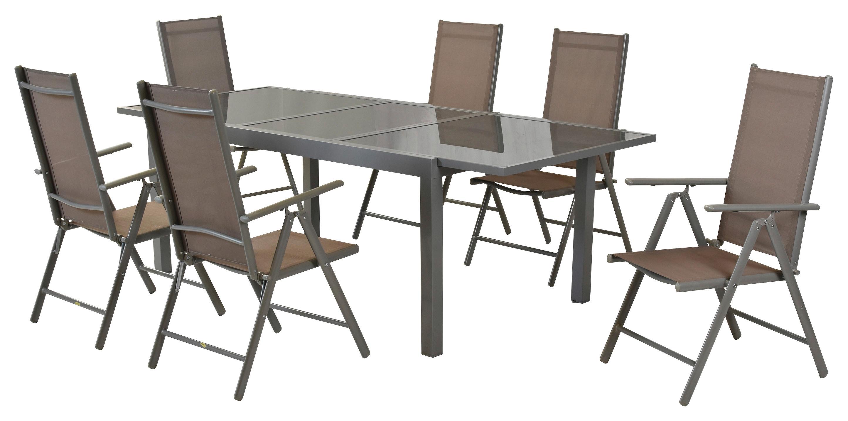 Gartenset Amalfi - Taupe/Silberfarben, MODERN, Textil/Metall - Gardenson