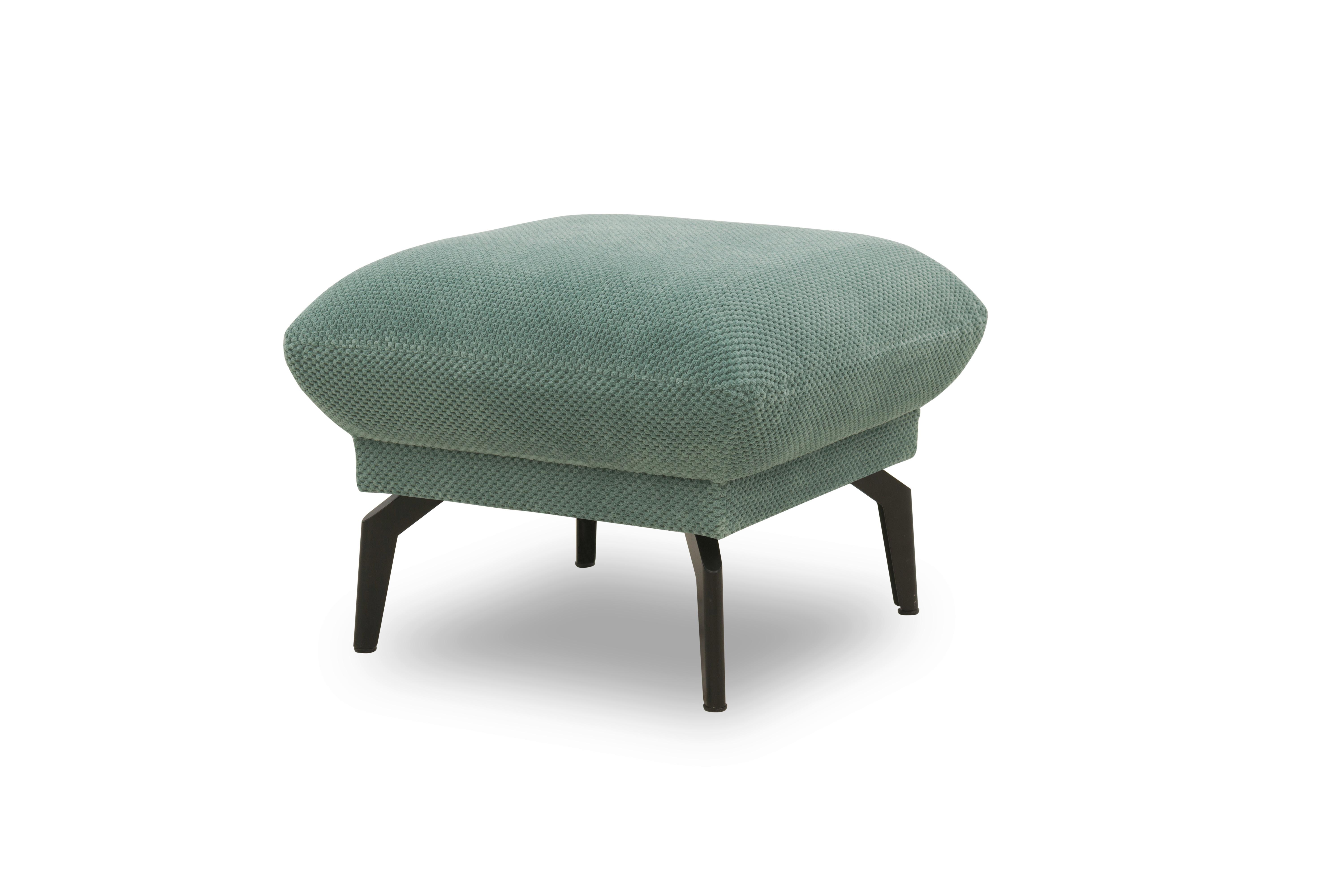 Hocker Mintgrün B: 57 cm - Schwarz/Mintgrün, Design, Textil (57/46/57cm) - MID.YOU