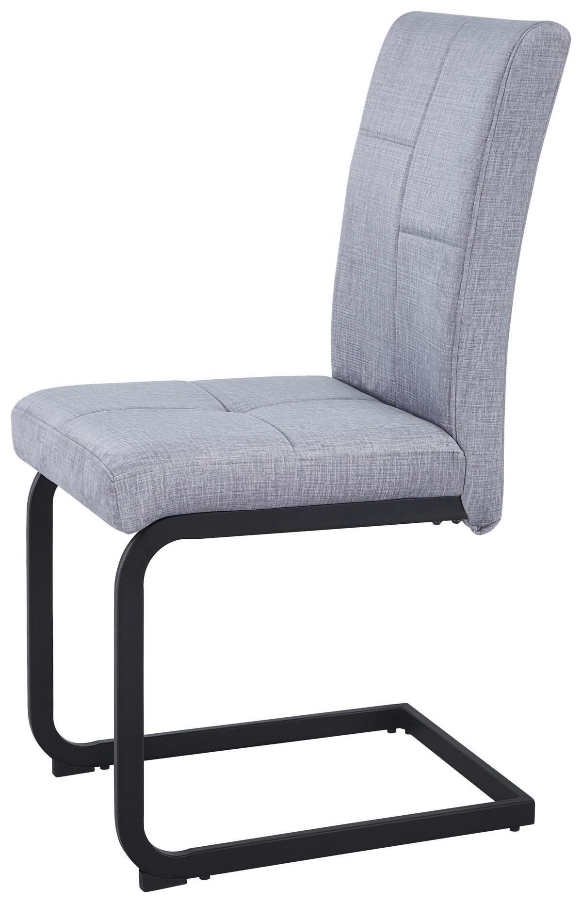 Schwingstuhl Tilos Samt Hellgrau, B: 41 Cm - Hellbraun/Schwarz, KONVENTIONELL, Textil/Metall (41/98/55cm) - MID.YOU