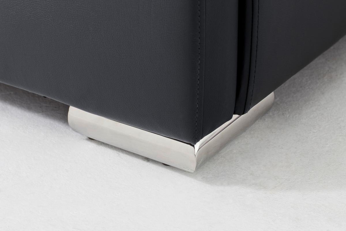 Polsterbett mit Bettkasten + Lattenrost 180x200 cm Bern - Chromfarben/Schwarz, Design, Holz/Textil (180/200cm) - Livetastic