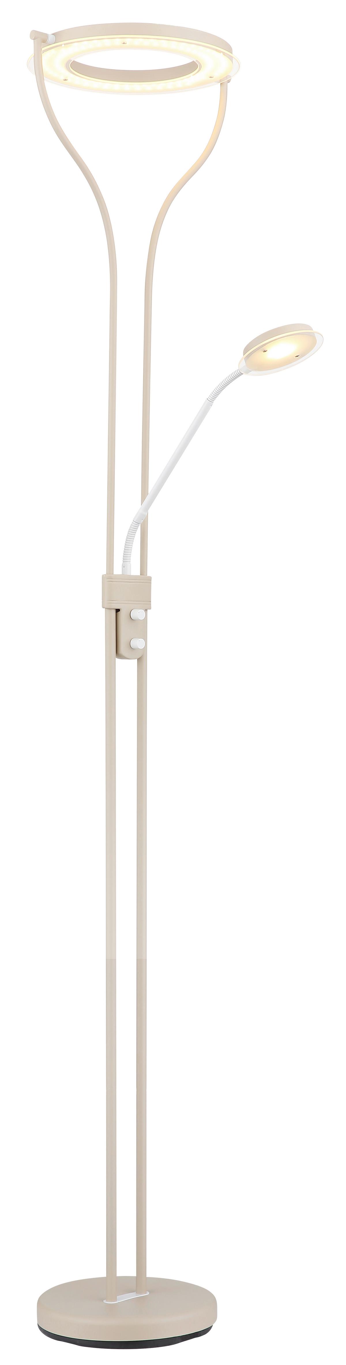 Led-stehleuchte Drehdimmer - Sandfarben/Klar, Design, Glas/Kunststoff (35/31/194cm) - Globo