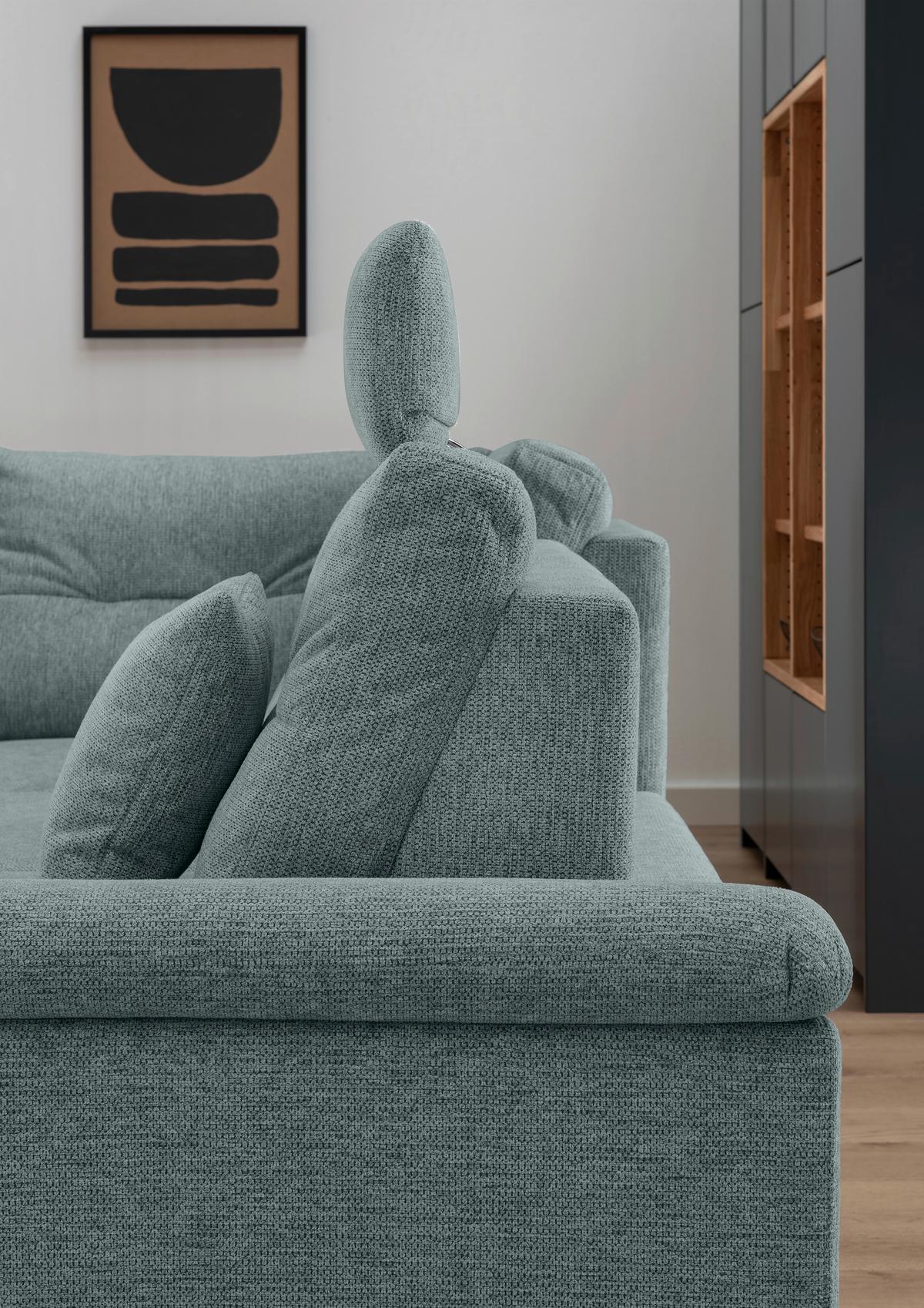 Ecksofa Brizzini, Blau S: 206x264 Cm - Blau/Naturfarben, MODERN, Textil (206/264cm) - Livetastic