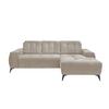 Ecksofa mit USB Anschluss Sano, Beige, S: 258x180 cm - Beige/Schwarz, MODERN, Textil (258/180cm) - Livetastic