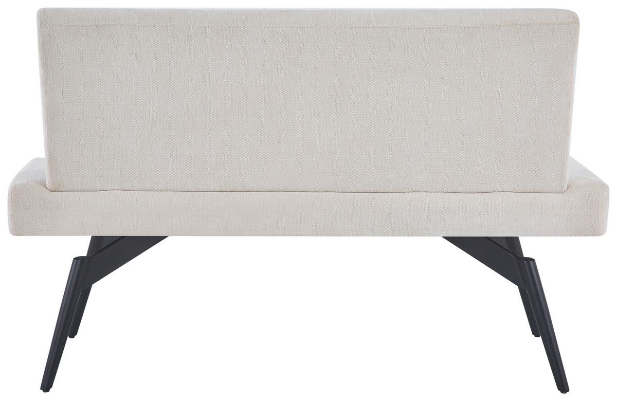 Sitzbank Tinos Mit Lehne Beige, B: 140 Cm - Beige/Schwarz, KONVENTIONELL, Textil/Metall (140/88/62cm) - MID.YOU