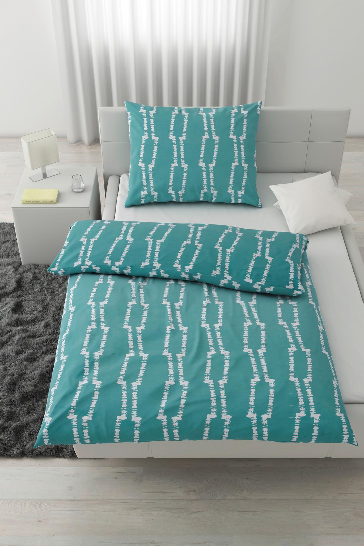 Povlečení Linus, 70/90 140/200cm - tyrkysová, Moderní, textil (140/200cm) - Modern Living