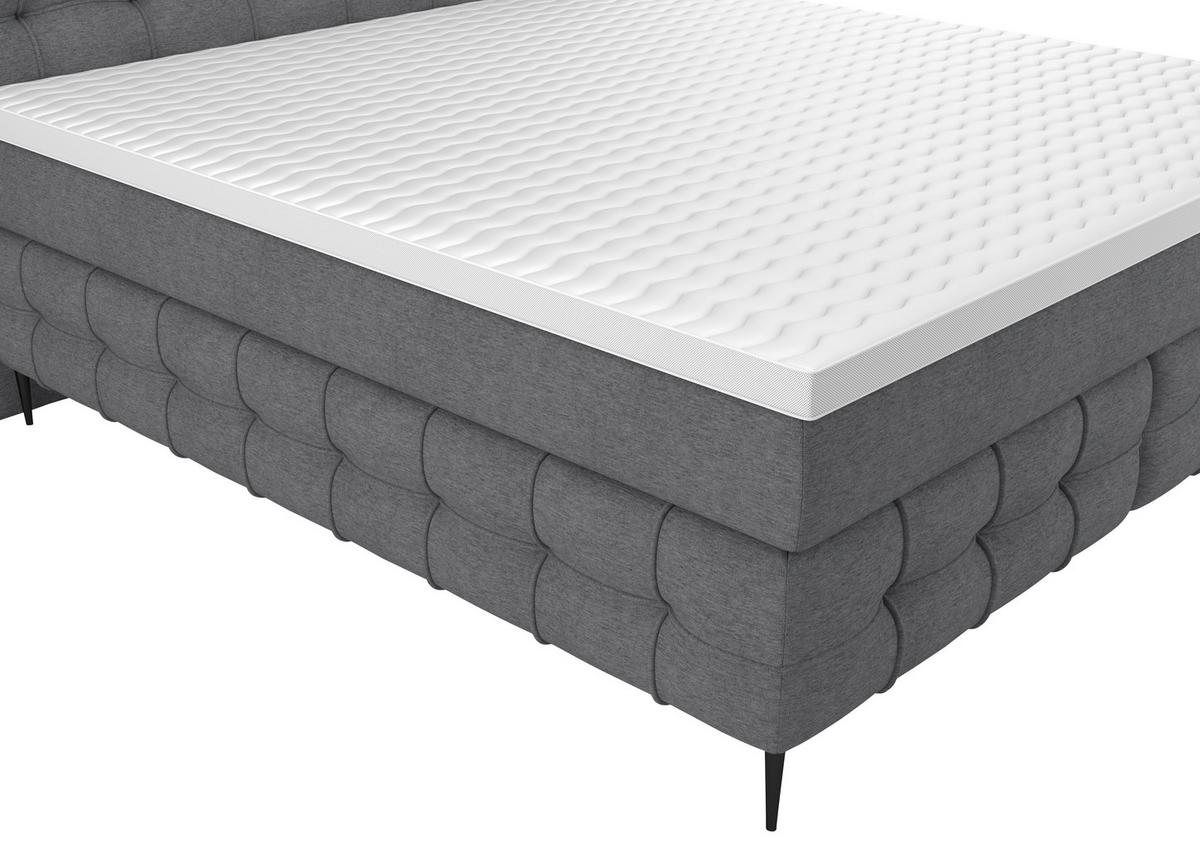 Boxspring- Ágy Scarlett 180/200 Cm - szürke, Konventionell, faalapú anyag/textil (180/200cm)