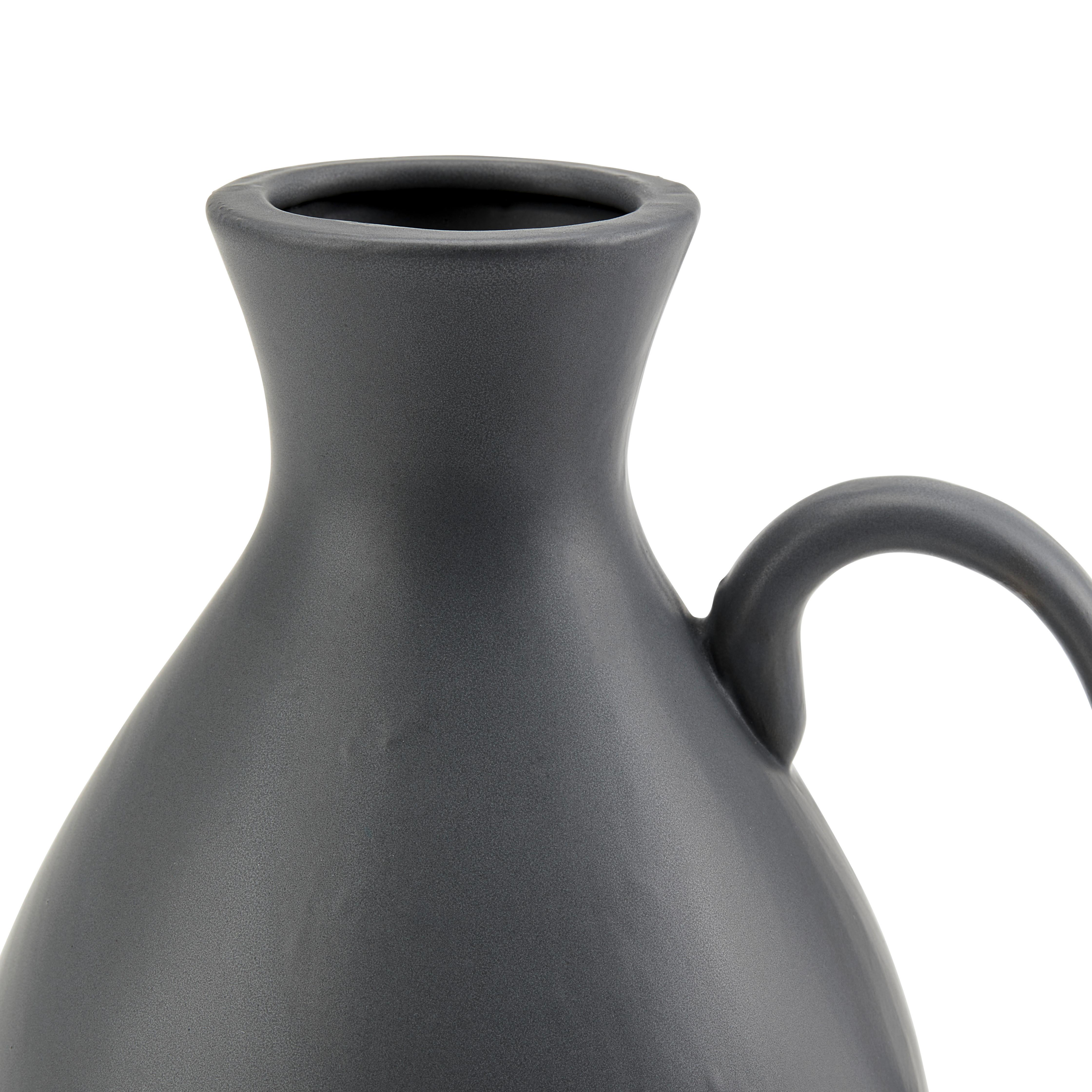 Vase Hertwig Porzellan Dunkelgrau H: 17,6 Cm - Dunkelgrau, MODERN, Keramik (13,2/12,3/17,6cm) - Luca Bessoni